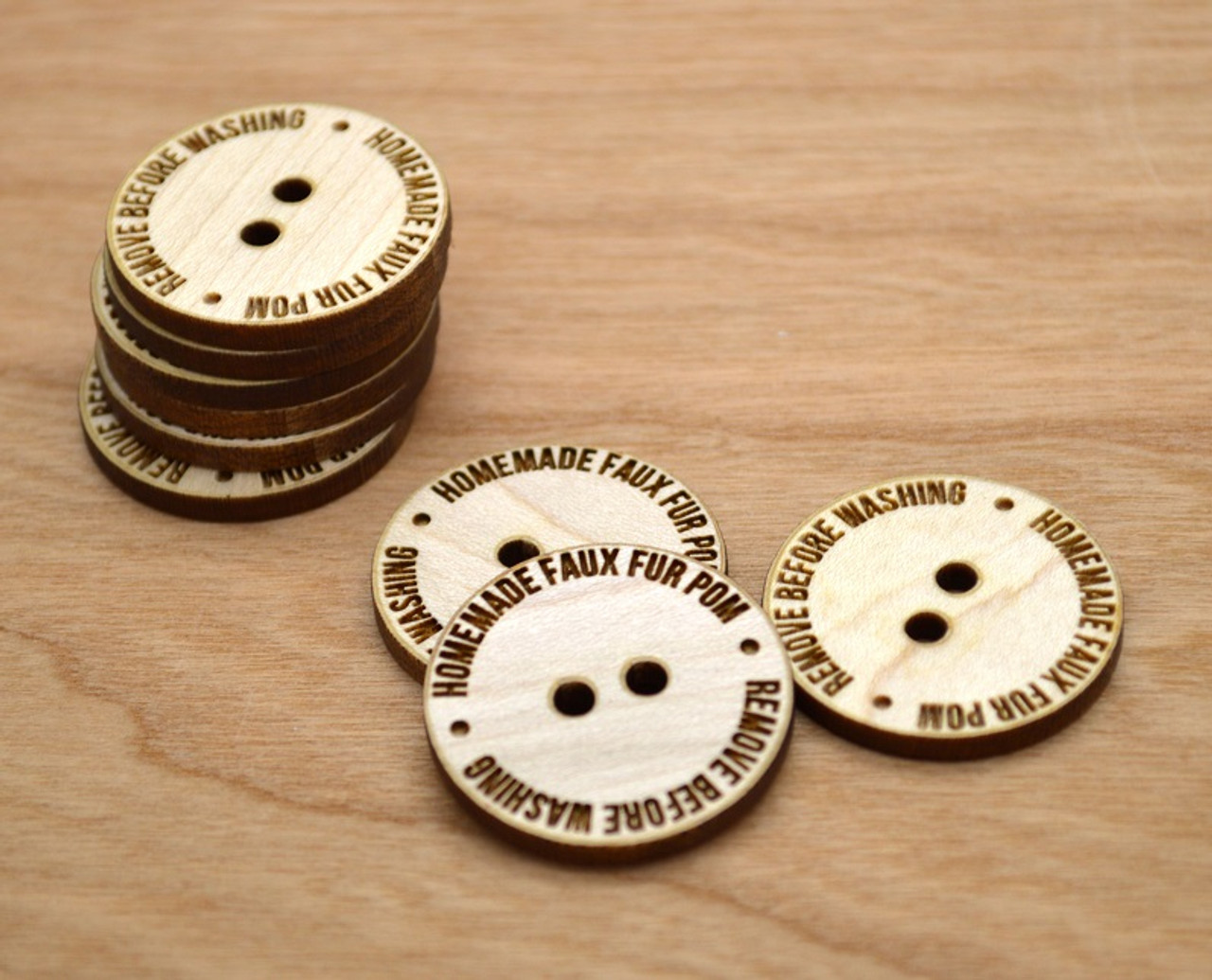 Pom Buttons - Ideal for crochet and knitted products - allthiswood