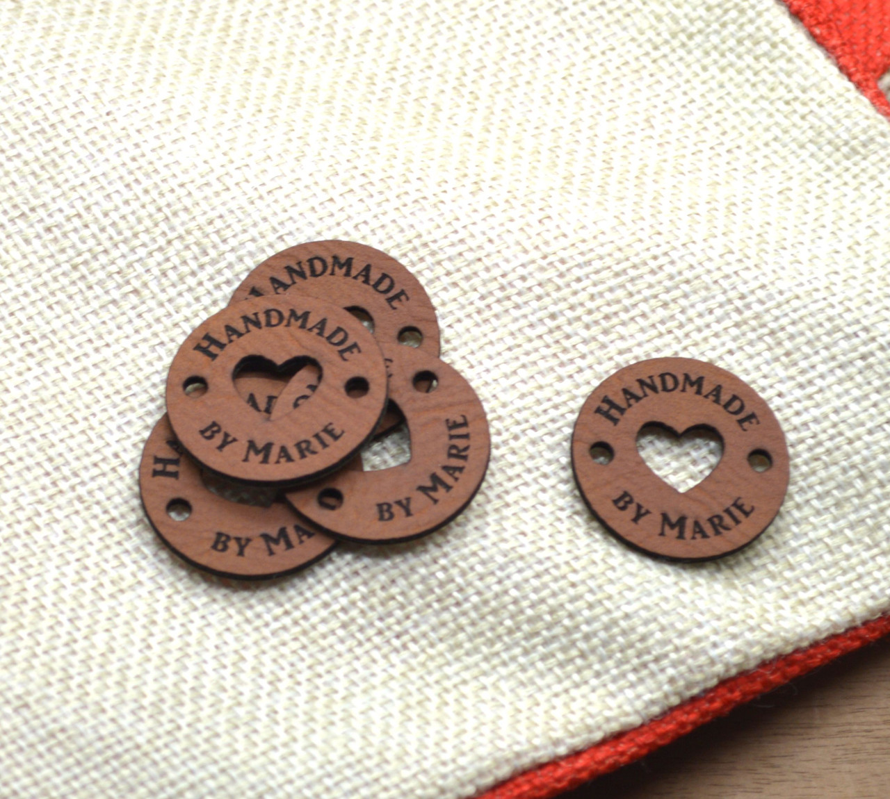 HOW TO MAKE faux leather garment TAGS for crochet or knit hats 