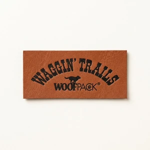 Custom Sew-On Tag chestnut faux leather labels printed with design