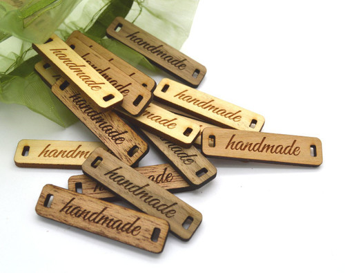 Custom solid wood labels 0.4" x 1.6", sold in sets of 25