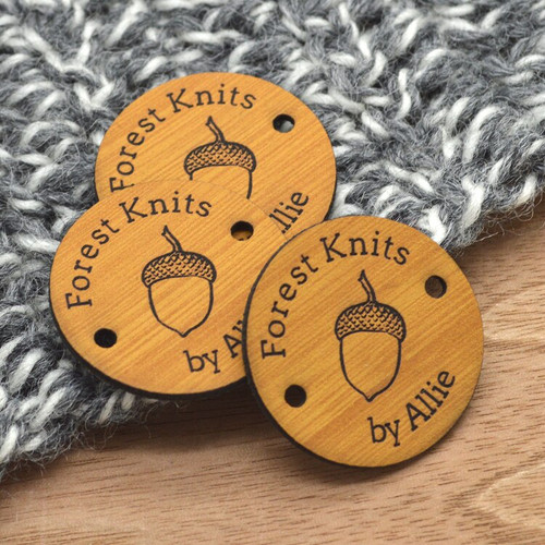 Custom Faux Leather round labels, 1.25 inches, sold in sets of 25 - Use our Designer tool