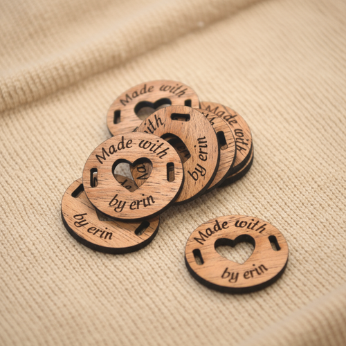 Set of 25 wooden tags 0.9x1 inches with heart cut out Set of 25 wooden tags 0.9x1 inches with heart cut out