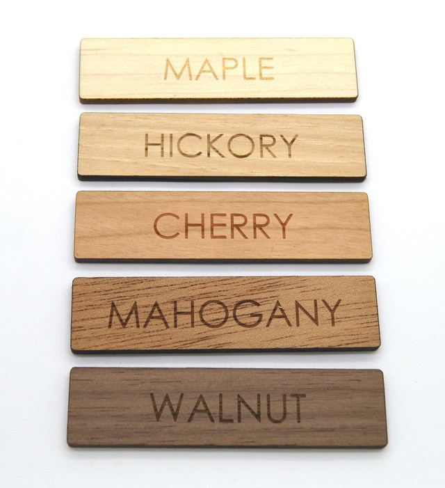 Custom Solid Wood labels 0.6 x 1.25 inches, sold in sets of 25 Let us