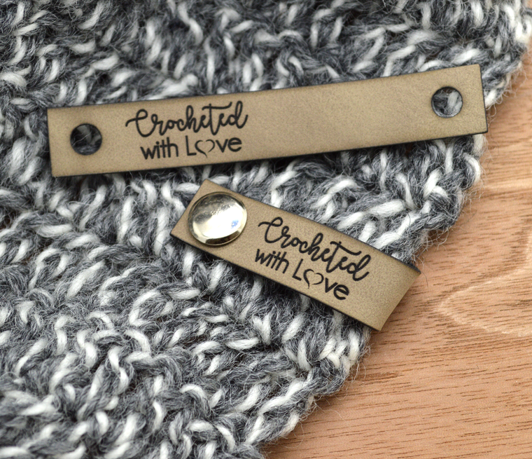 Labels for rivets - Faux leather labels 0.6x3.5 inches - sold in sets of 25 - Use our Designer tool