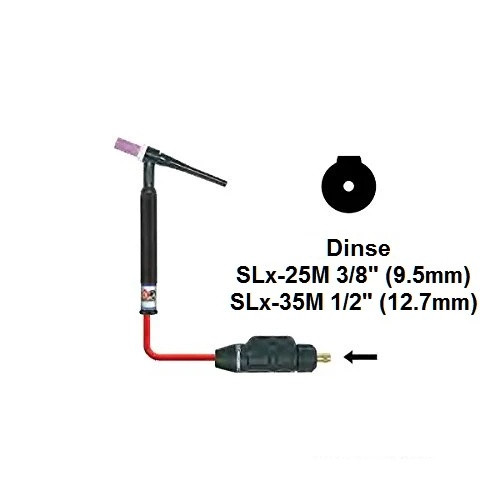CK SL2-35M-24 Dinse Safe-Loc Connector w/Gas Flow Thru