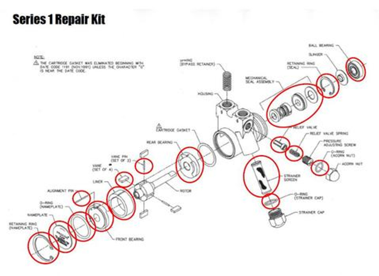 Procon Pump Repair Kit with Strainer Series 1 PRK-S1