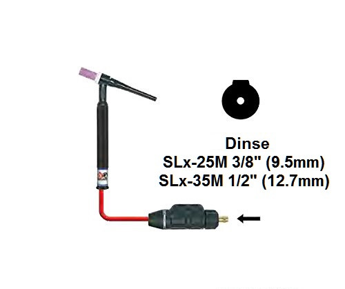 CK SL2-35M-24 Dinse Safe-Loc Connector w/Gas Flow Thru CK SL2-35M-24 Dinse Safe-Loc Connector w/Gas Flow Thru