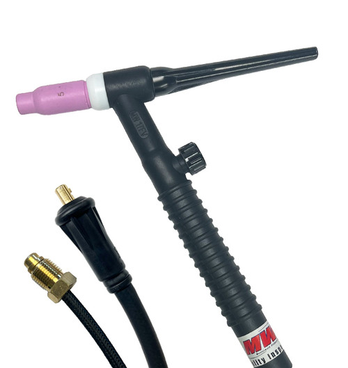 mollive　TIGDTD　TIG-06 17V-12-2Q Tig Torch 150 Amp w/Gas Valve w/Dinse 25 12.5' Cable