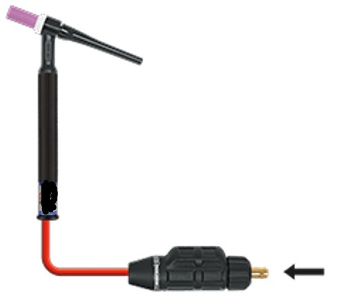 17F-12RFT A-150 Style Flex Tig Torch 150 A 12.5' Cable w/ Flow Thru Dinse 25