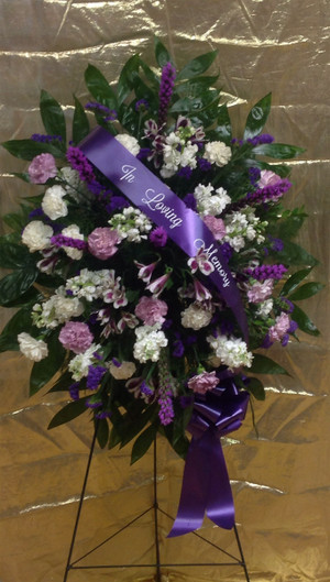 Sympathy spray carnations and stock