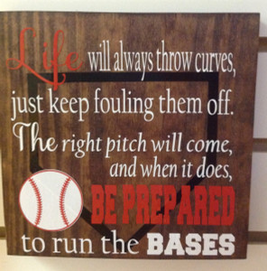 Life will always throw curves dark wooden sign Life will always throw curves dark wooden sign