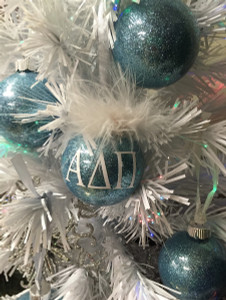 Alpha Delta Pi glittered glass ornament Alpha Delta Pi glittered glass ornament