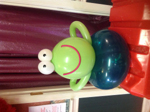 hoppy frog balloon character bouquet