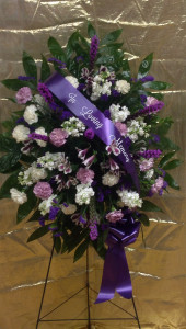 Sympathy spray carnations and stock Sympathy spray carnations and stock