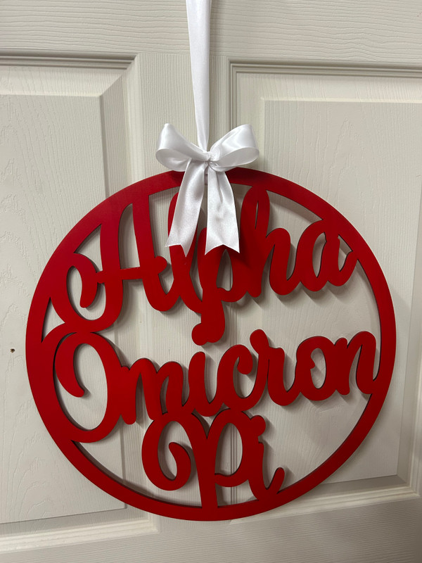 Alpha Omicron Pi door hanger