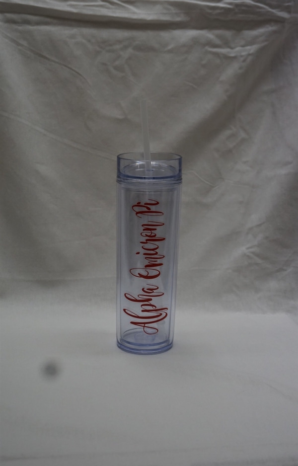 Alpha Omicron Pi Skinny Tumbler