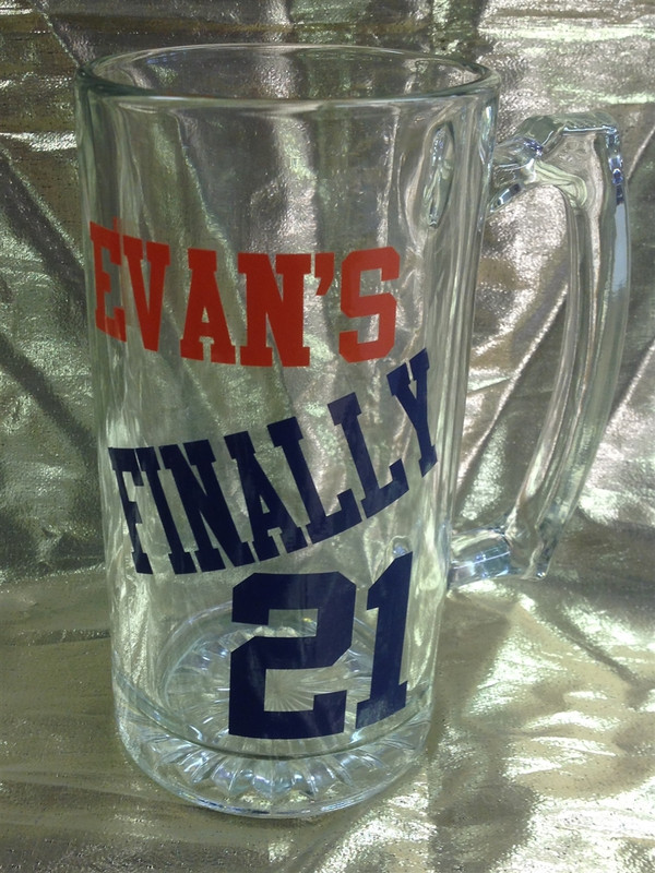 Finally 21 beer mug (your name)