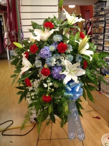 Funeral Spray roses lilies