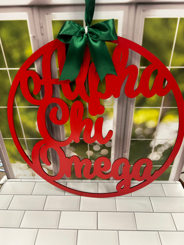 Alpha Chi Omega door hanger