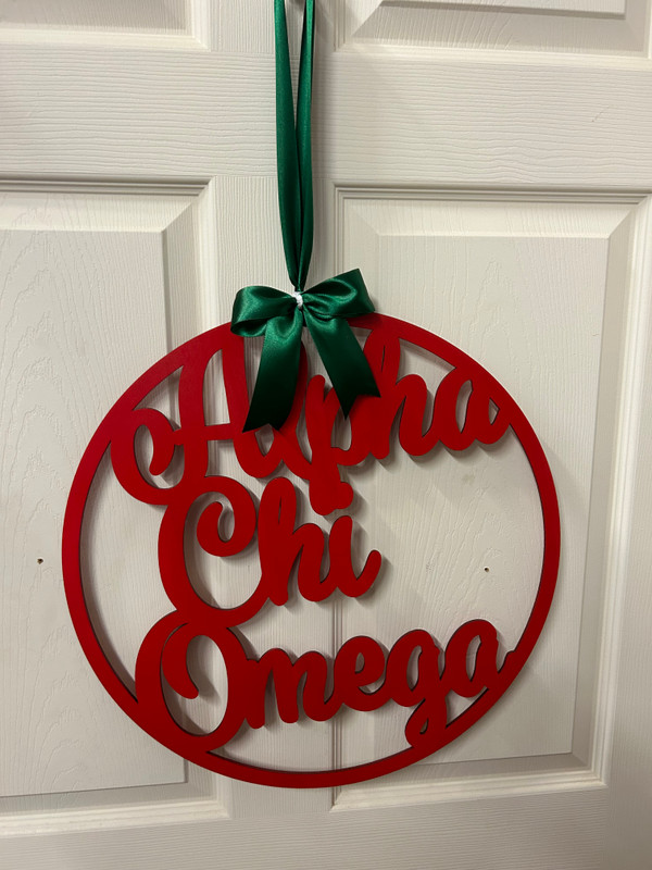 Alpha Chi Omega door hanger