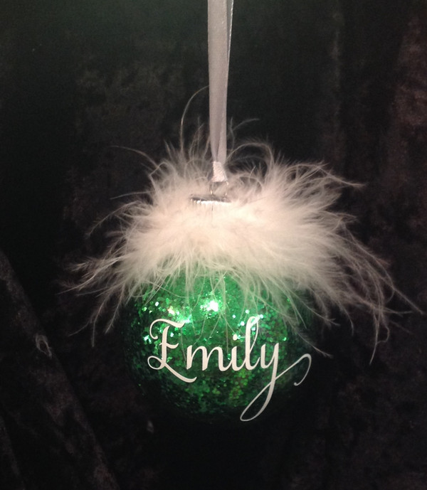 Kappa Delta glittered glass ornament