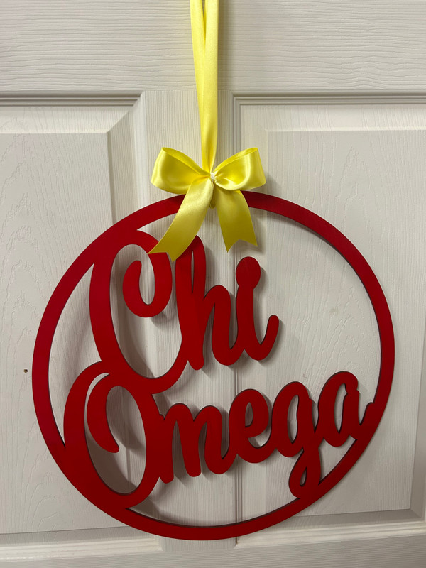 Chi Omega door hanger
