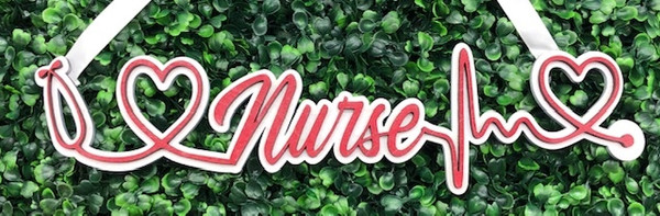 Nurse Stethoscope Stats Wood Cut Sign