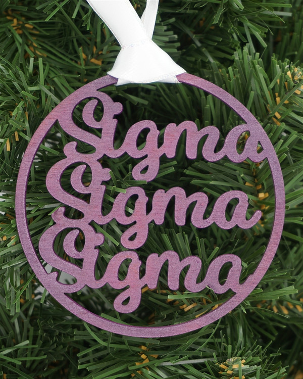 Sigma Sigma Sigma wooden ornament
