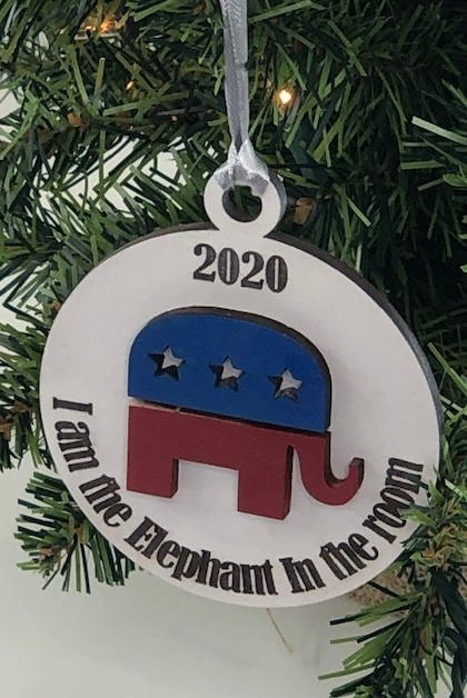 Political Ornament Republican or Democrat 4inch