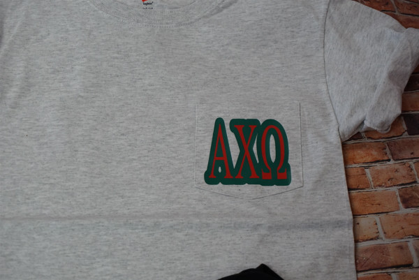 Alpha Chi Omega pocket t shirt