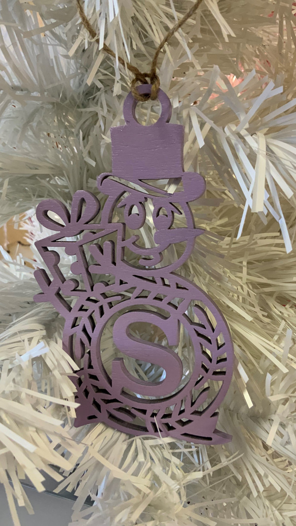 Monogram Snowman Ornament