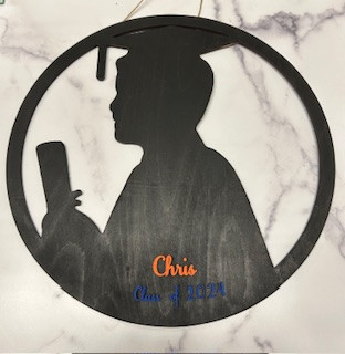 Graduate Silhouette Door hanger male or female