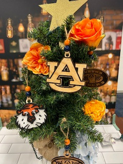 AU tiger eyes laser cut ornament