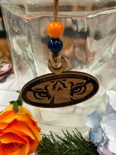 AU tiger eyes laser cut ornament