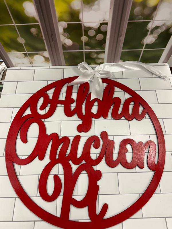Alpha Omicron Pi door hanger