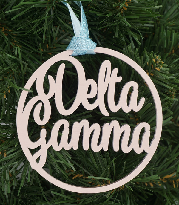 Delta Gamma wooden ornament