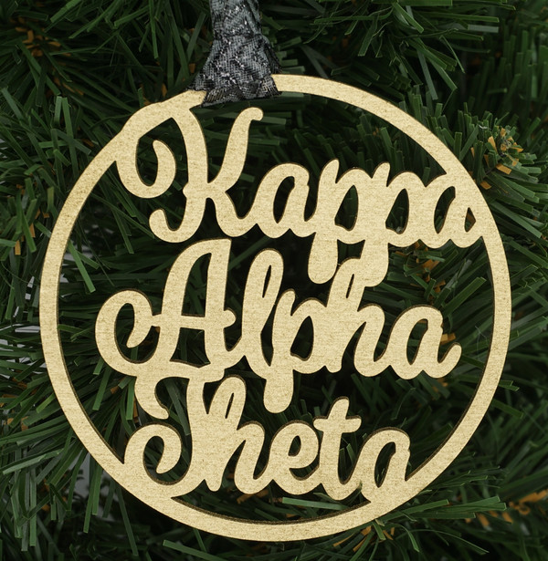 Kappa Alpha Theta wooden ornament