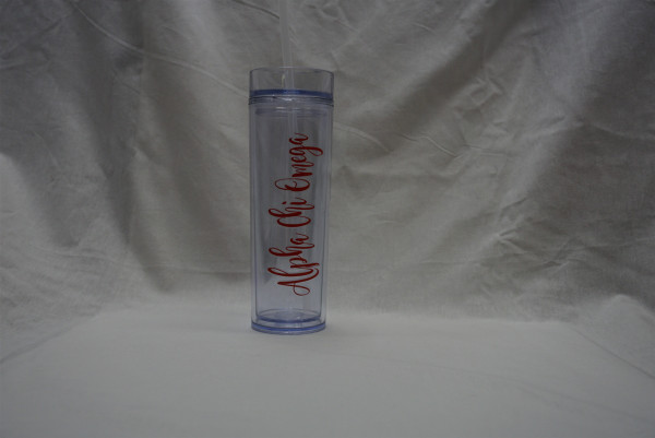 Alpha Chi Omega Skinny Tumbler