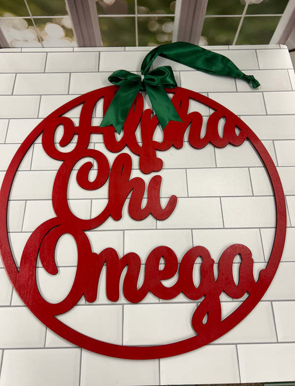 Alpha Chi Omega door hanger