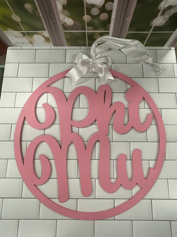Phi Mu door hanger