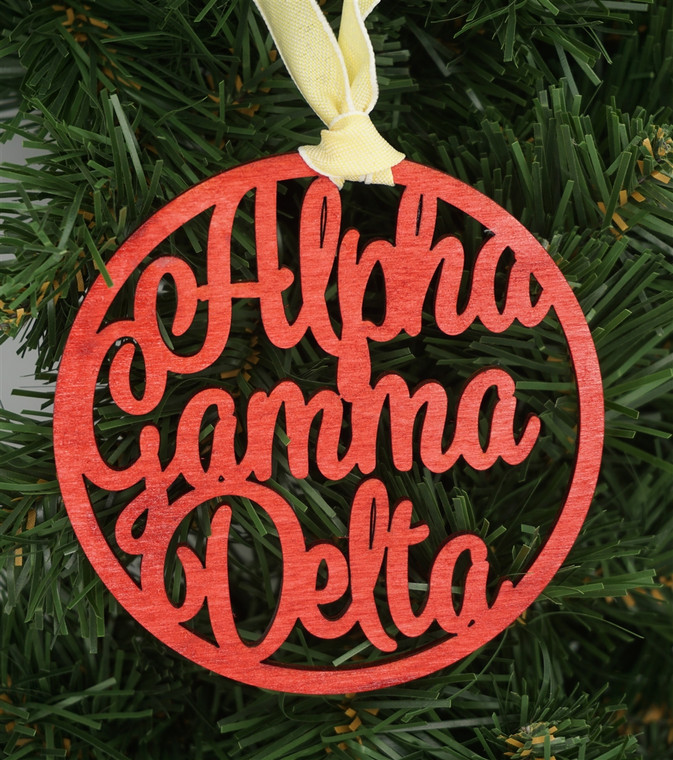 Alpha Gamma  Delta wooden ornament 4 inch