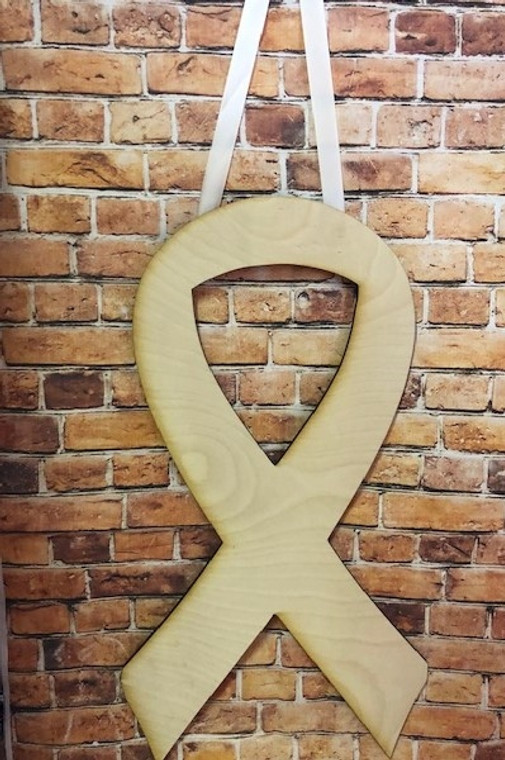 DIY door hanger wood Awareness Ribbon