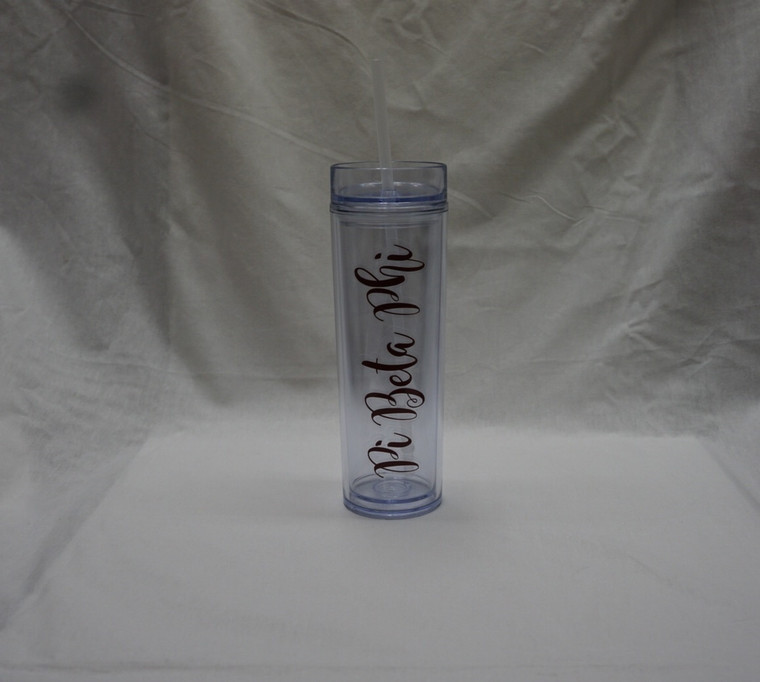 Pi Beta Phi Skinny Tumbler (script)