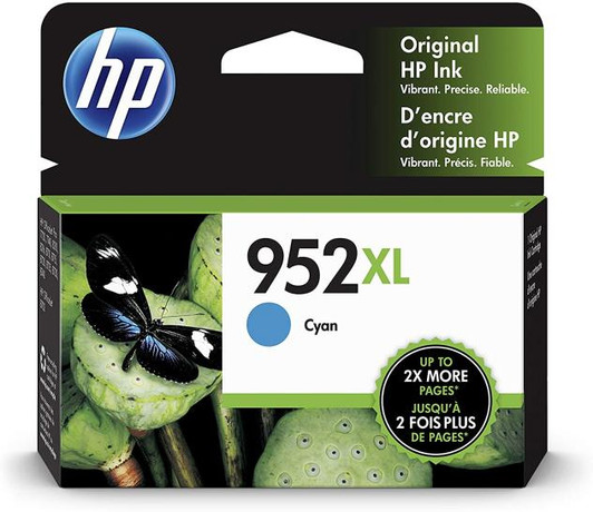 HP 952XL Cyan Ink Catridge Approximate 1,600 Pages Yield