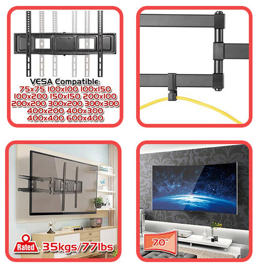 NA Tilt and Swivel Wall Mount TV Bracket for size 37" - 70"