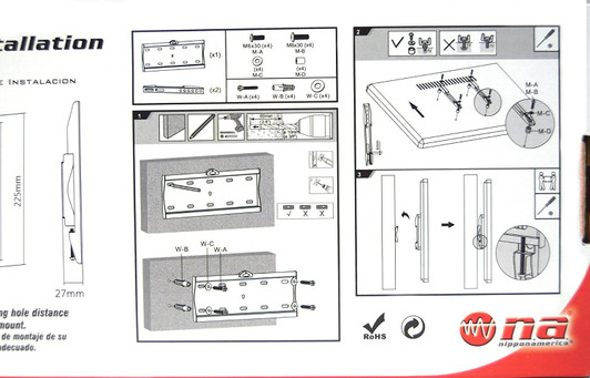 NA Fixed Wall Mount TV Bracket for Size 23" - 42" NA Fixed Wall Mount TV Bracket for Size 23" - 42"