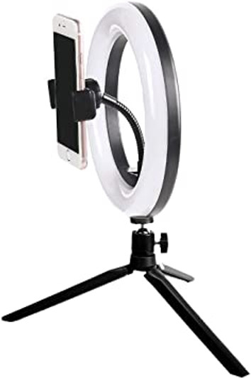 Vivitar 8" Full Color RGB Ring Light Compact Tripod with USB Powered, Remote, Ball Head