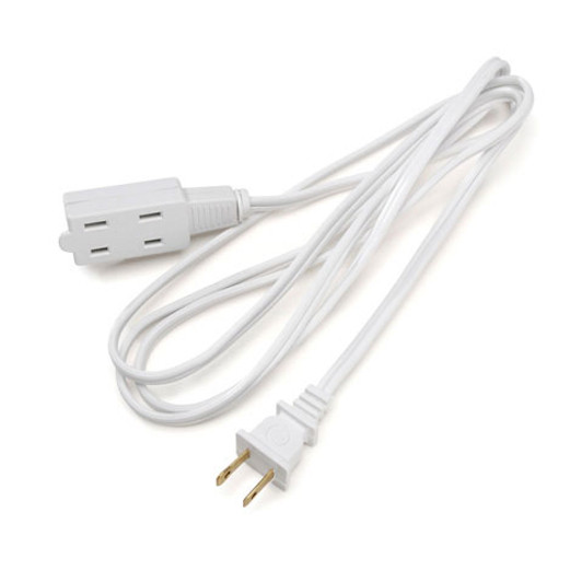 NA 25ft White Flat Plug Extension Cord
