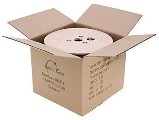 NA, NAG 500ft 2 Pair Outdoor Direct Burial Speaker Cable 16AWG 4 Core wire Black