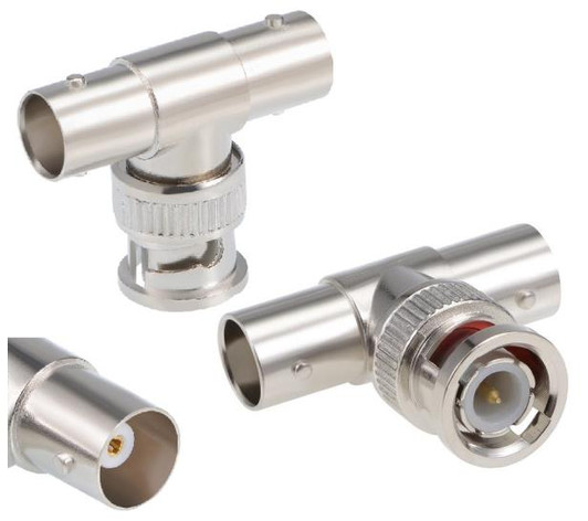 BNC Male to 2 BNC Female 3 Way T Shape BNC connector 25 pack